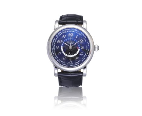 MONTBLANCREF.7203 MEISTERSTUCK STAR WORLDTIME GMTA stainless steel self winding centre-seconds world timer, GMT and date wris