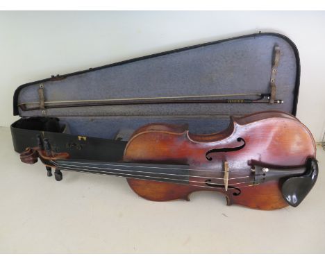 A good quality Violin with a 14 1/4 inch two piece back bearing a label Johannes Franciscus Pressenda 9 q Raphael Fecit Tauri