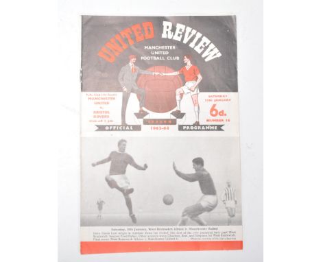 A vintage 1964 signed Manchester United vs Bristol Rovers football programme dated Saturday the 25th January, being signed by