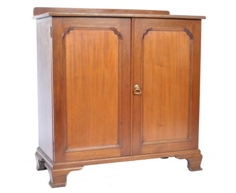 Heal &amp; Son London - Heals Furniture - An early 20th Century antique mahogany side cabinet having a gallery back with twin