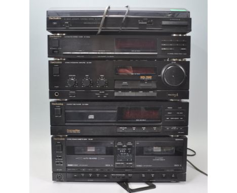 Hi-Fi - A&nbsp;Technics music stacking system comprising of a DC Servo Automatic Turntable SL-J110R, LW/MW/FM Stereo Tuner ST