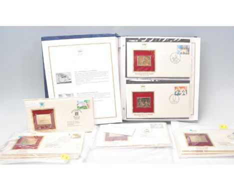A collection of 22ct Golden Replicas of British Stamps first day covers to include Christmas, Royal mail coaching covers, But