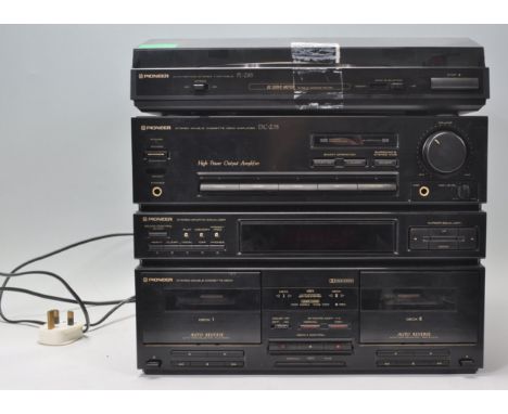 Hi-Fi - A Pioneer stacking system consisting of Auto Return Stereo Turntable PL-Z85, Stereo Double Cassette Deck Amplifier DC