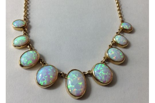 gold opal choker