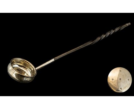 George III - Superb Sterling Silver Horn Handle and Silver Bowl Tody Ladle. Hallmark Glasgow 1820. Silversmith Robert Gray. L