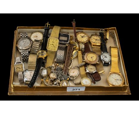 Large Collection of Watches, gentleman's and ladies, comprising bracelet straps, leather straps, expanding bracelet straps, c