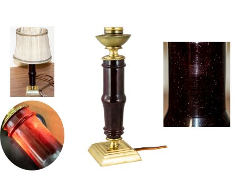 Rare Art Deco c1930s Stardust Faturan Cherry Amber Bakelite Lamp Stand: Formed from a rare &amp; desirable class of faturan w