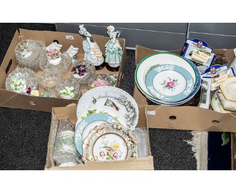 Quantity of Glass, Ceramic &amp; Collectibles, comprising 12 Royal Albert bone china floral bouquets, assorted glass bowls, C