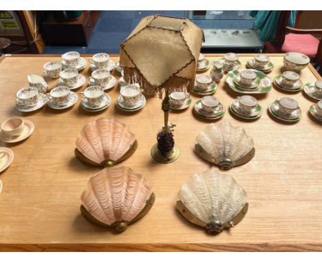Pair Art Deco Clam Shell wall lamps. With White Frosted glass + Pair Art Deco Clam Shell wall lamps. With Frosted glass ( Pin