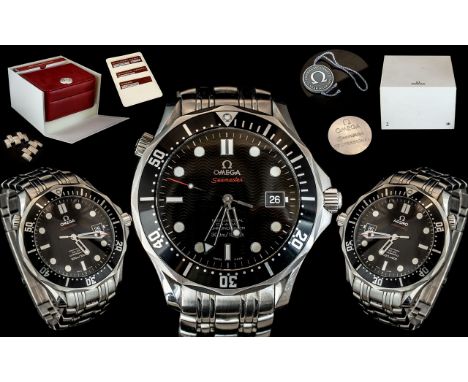 Omega - Seamaster Gents Professional Co Axial Divers Automatic Chronometer Steel Wrist Watch. Calibre No 2500. Features a Bla