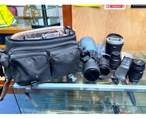 Camera / Photography Interest. Includes Sigma ( Nikon Fit ) 70-200 Zoom, 1;28D, 2 x Conureter, 1.4 x Conureter, Nikon Zoom 70