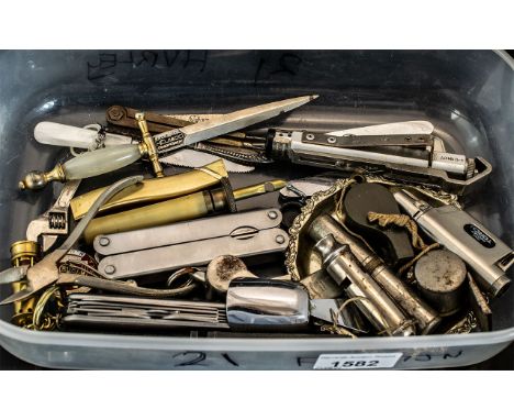 Lovely Collection of Misc Items. Includes 5 x Whistles, 5 x Pen Knifes, Pocket Touch, Ink Pen Nib, Assorted Key rings, Jamie 