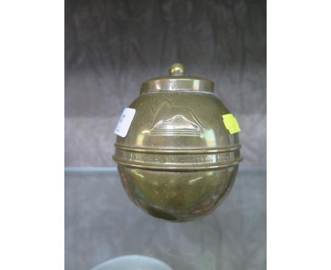 A Lipton brass tea caddy commemorating the British Empire Exhibition 1924 
