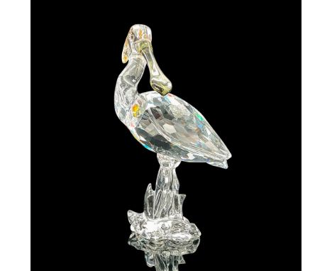 Feathered Beauties Collection. Body made of faceted clear crystal with black diamond crystal beak, accents in golden shade cr