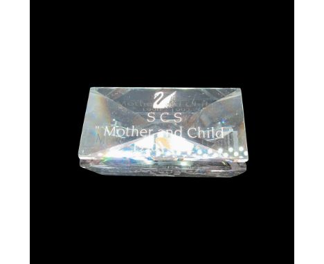 Clear angled cut 1990 - 1992 for endangered marine mammals. Swarovski backstamp. This item has its original box: 5"H x 3.25"d