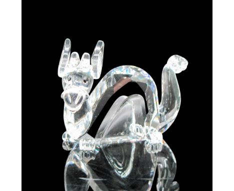 Clear body, large ears and tail. Black crystal eyes. Swarovski backstamp. 7693000012. This item has its original box: 4.75"H 