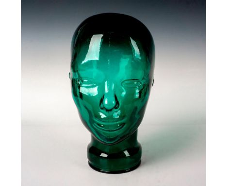 The Vintage Decorative Mannequin Glass Head Sculpture, crafted in Germany, presents a life-sized glass head featuring a uniqu