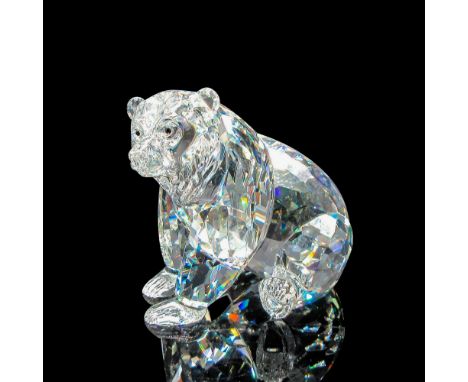 Beautiful, detailed rendition of sitting bear, staring with jet crystal eyes. Swarovski backstamp. 7637000006. This item has 