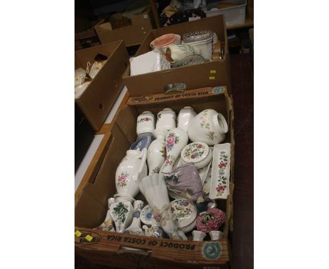 Two boxes of assorted, Wedgwood, Nao etc.