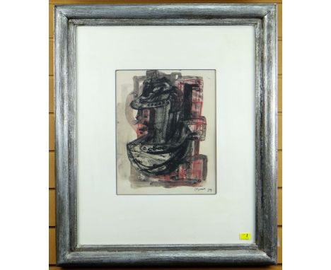 HENRY MOORE colour print - figurative drawing with printed signature and date for 1959, printed in colours and produced by Qu
