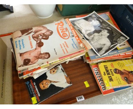 COLLECTION OF 'THE RING' BOXING MAGAZINES FROM THE 1960s and other boxing ephemera
