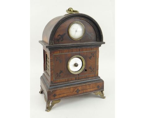 GEORGIAN PATENT FIRE ALARM SYSTEM BY SIR WILLIAM CONGREVES of mantel-clock form with enamelled dial inscribed, the dome top w