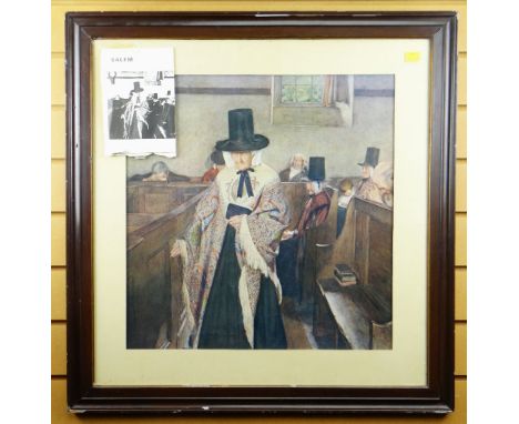 SYDNEY CURNOW VOSPER print - iconic Welsh chapel scene, entitled 'Salem', 50 x 48cms