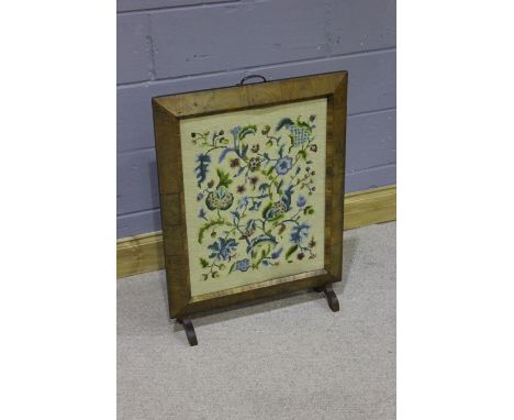 Walnut framed tapestry firescreen, 58cm wide