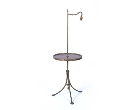 Mahogany and brass lamp tableFrench, 135cm high x 44cm wideCondition report: At present, there is no condition report prepare