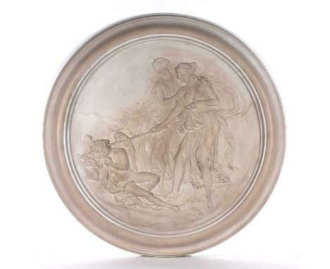Classical plaster roundeldepicting an allegorical scene, 62cm diameterCondition report: A few marks to the front and some lig