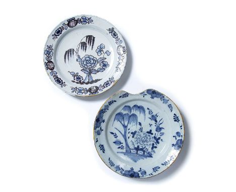 Two Delftware chargersEnglish probably Bristol, circa 1760/1780, one with label marked 'The Peter V Ind Collection' and the o