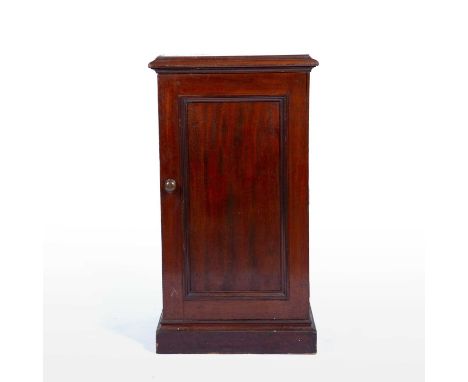 Mahogany pedestal cupboardVictorian, stamped Holland and Sons, the interior with one shelf and having a panelled door, 56cm w