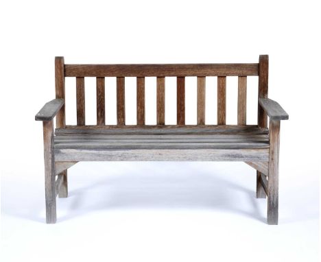 Teak garden benchby R A Lister of Dursley, 18cm acrossCondition report: Generally good but some marks from outside use