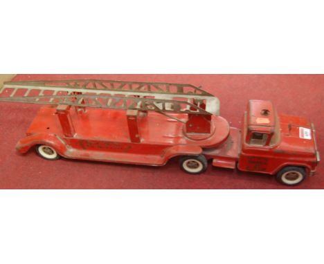 A Mark Toys articulated tinplate fire engine 