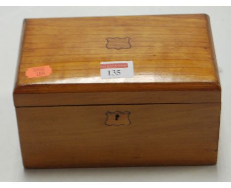 A 19th century satin birch fitted tea caddy 