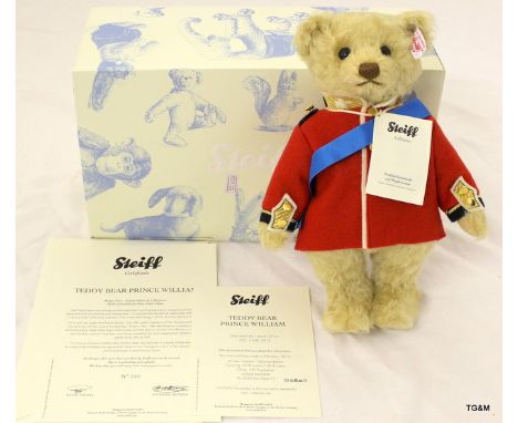 Prince William 30th Birthday Steiff bear This Prince William bear looks exceptionally dapper in his scarlet Uniform which is 