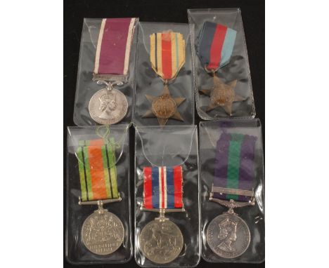 WWII Group of Six medals to 1871323 Sqms. H.G. Sharp R.E., consisting of 1939-45 Star, Africa Star, Defence and War Medals wi