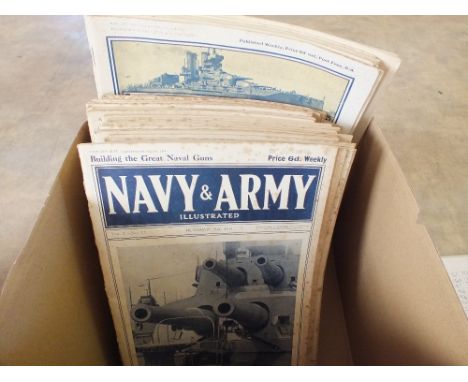 A collection of WWI dated Navy and Army magazines