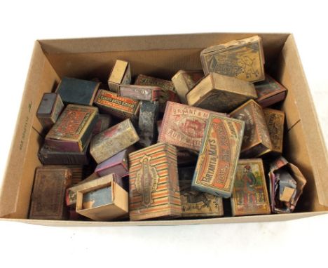Various old matchboxes including Bryant and Mays Wax Vestas, Ruby, Runaway Wax, Martin Harris & Co. Stratford etc