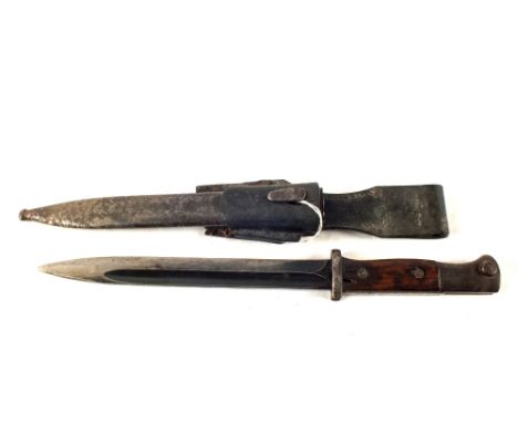 A Third Reich era K98 bayonet with scabbard and matching numbers