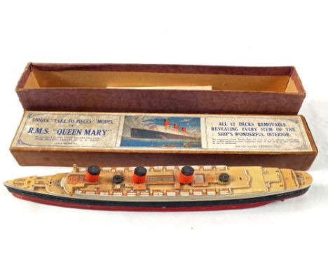 A boxed Chad Valley "Take to Pieces" Queen Mary