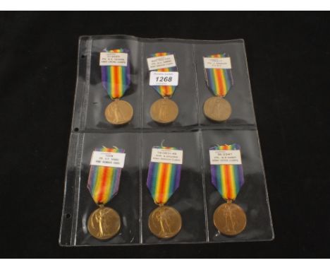 Six WWI Victory medals, two Army Ordnc Corps, two Army Service Corps, one R.A.M.C. and an Army Veter. Corps