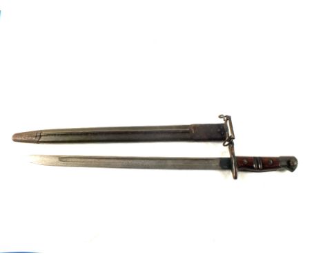 A 1913 model bayonet and scabbard by Remington for P13 and P14 rifles, issue date 9/17