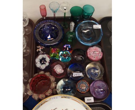 Assorted glass paperweights including Caithness, Swarovski etc Condition Report: Available upon request