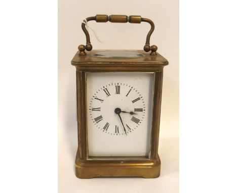 A French brass cased carriage clock Condition Report: Available upon request