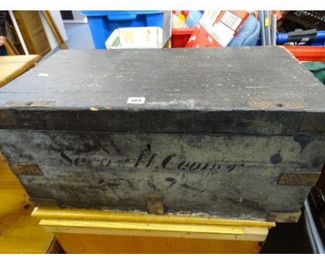 Vintage pine box marked 'Sgt H Cooper'