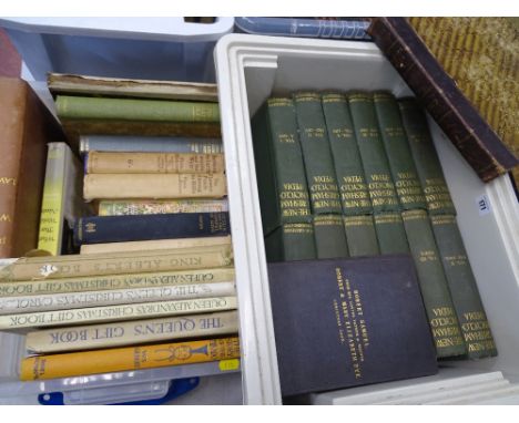 Two plastic crates of vintage and other books