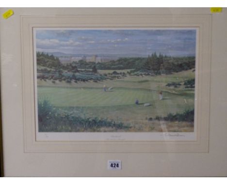 CRAIG CAMPBELL limited edition (146/500) print - titled 'Bunkered, the 17th Hole, Gleneagles', signed in pencil