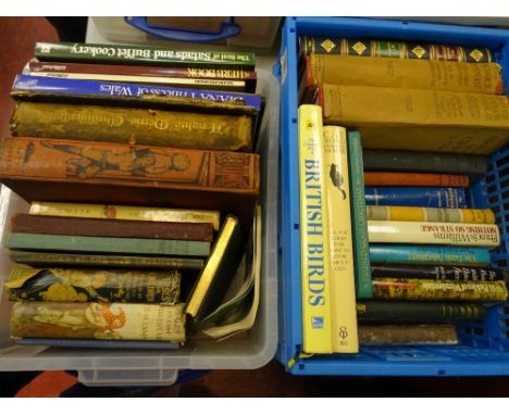 Two plastic crates of vintage and other books