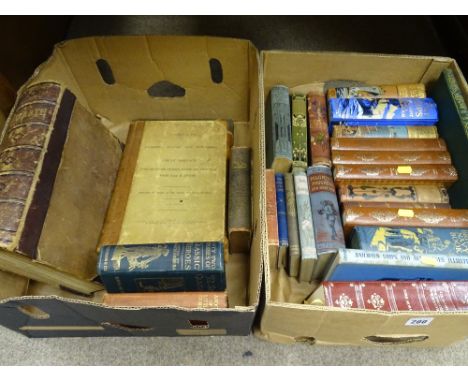 Two boxes of vintage books including 'The Complete Works of William Hogarth' containing approx 150 steel engravings and two 1